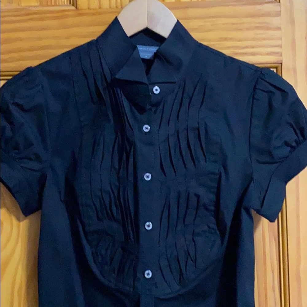 Armani Exchange black short sleeve dress shirt